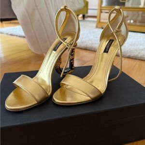 Dolce & Gabbana Gold High Heel Sandals
